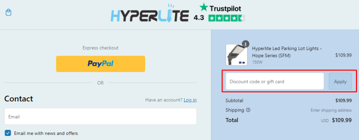 How to use Hyperlite promo code