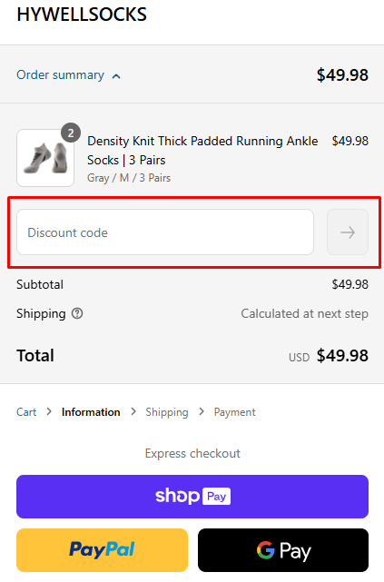 How to use HYWELL Socks promo code