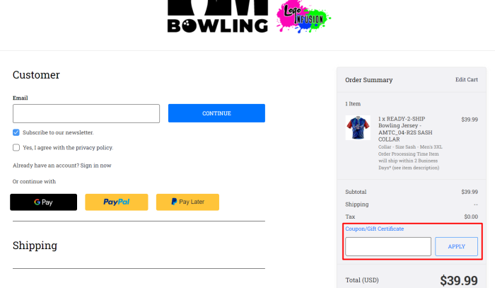 How to use I Am Bowling promo code
