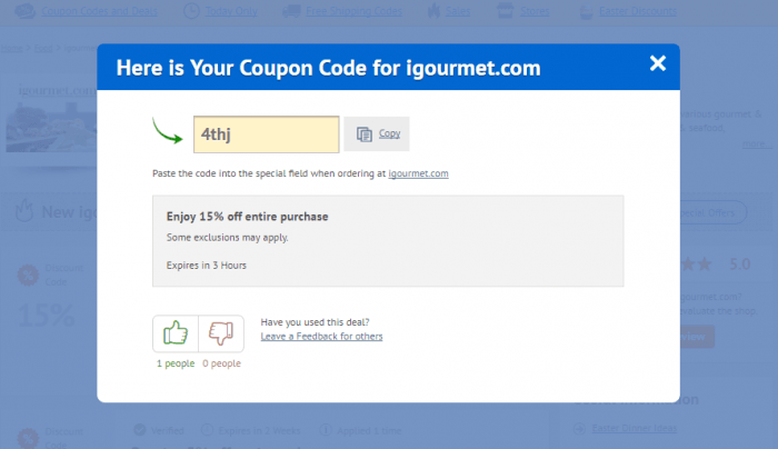 How to use a promotion code at Igourmet.com