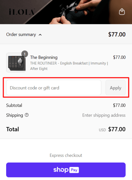 How to use iLOLA Tea promo code