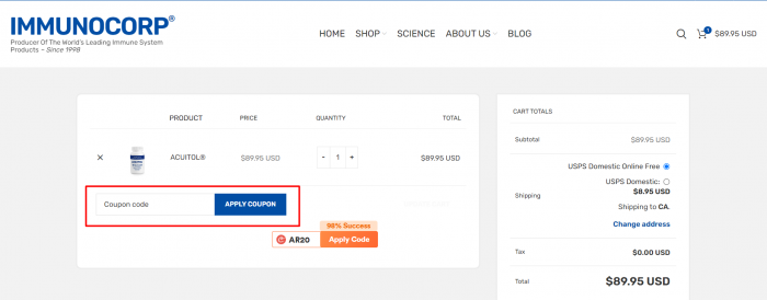 How to use IMMUNOCORP promo code