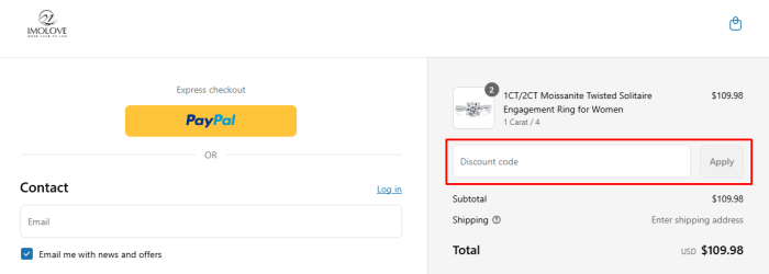 How to use IMOLOVE promo code