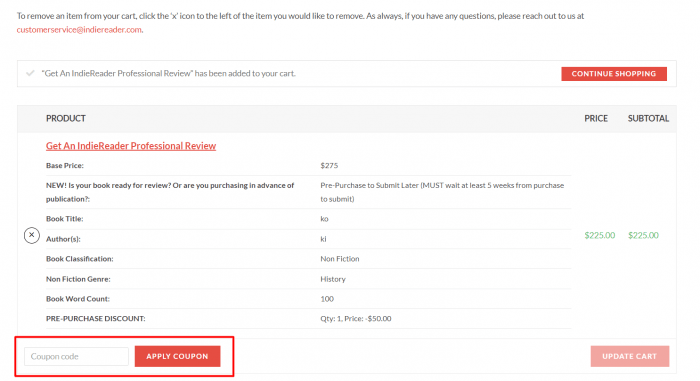How to use IndieReader promo code