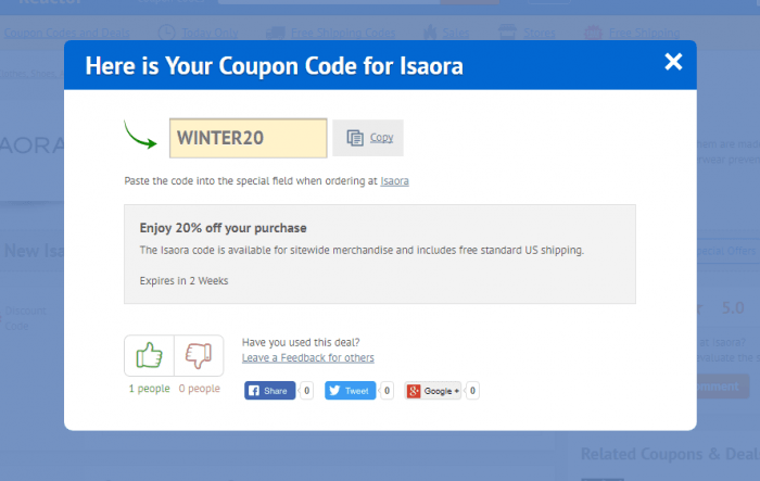How to use a discount code at Isaora