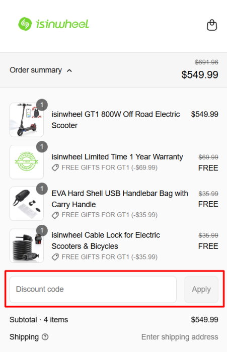 How to use Isinwheel promo code