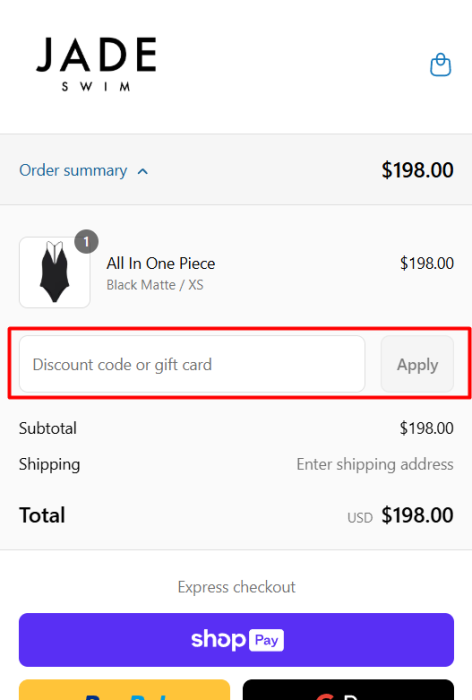 How to use Jade Swim promo code