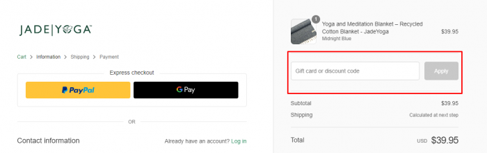 How to use Jade Yoga promo code