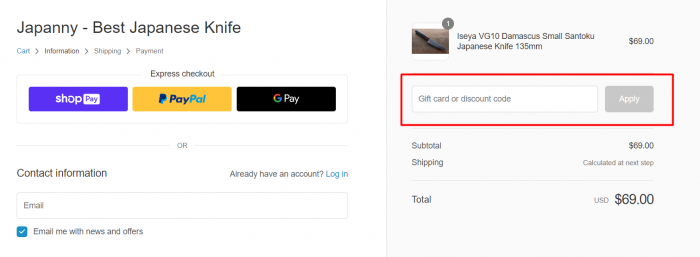 How to use Japanny promo code