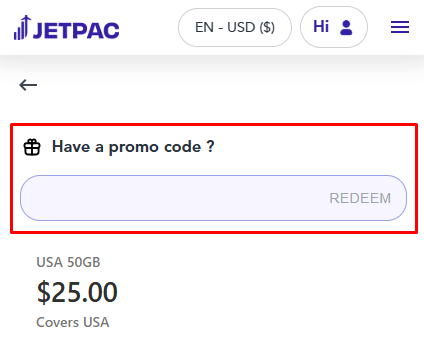 How to use Jetpac promo code