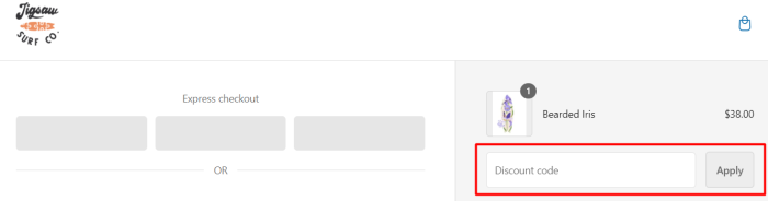 How to use Jigsaw Surf Co. promo code