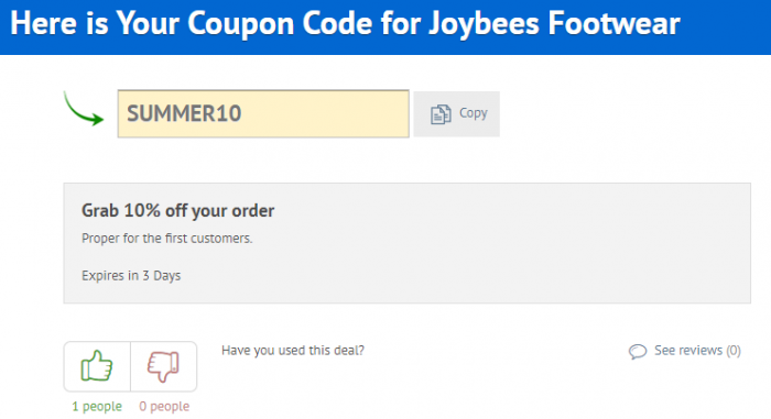Joybees Footwear promo code