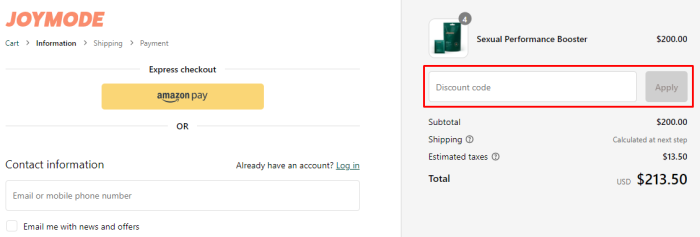 How to use JOYMODE promo code