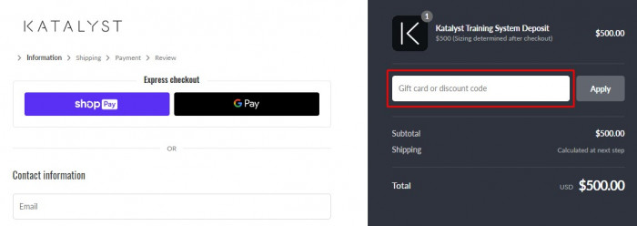How to use KATALYST promo code