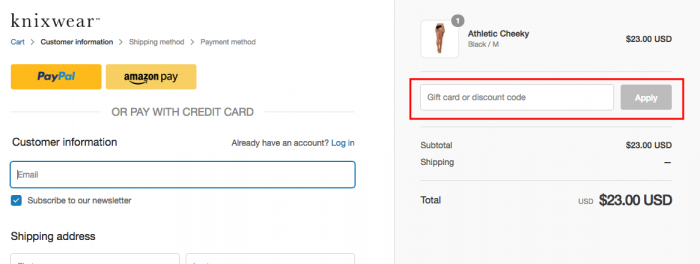 How to use a discount code at Knixwear