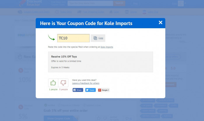 How to use a coupon code at Kole Imports