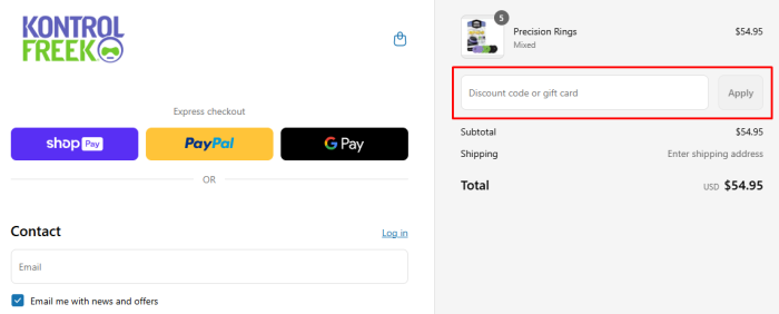 How to use KontrolFreek promo code