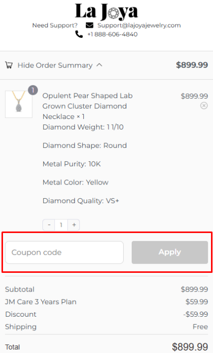 How to use La Joya promo code