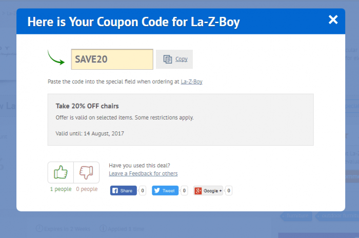 How to use a promo code at La-Z-Boy