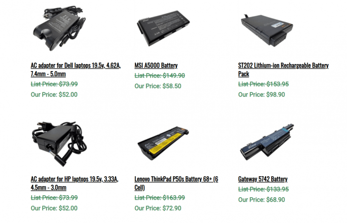 Laptop Battery Express range of products 
