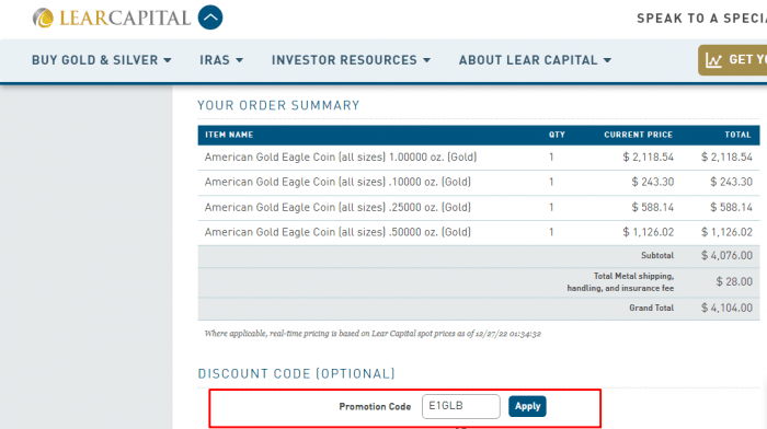 How to use Lear Capital promo code
