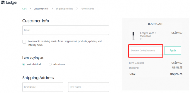 How to use Ledger promo code