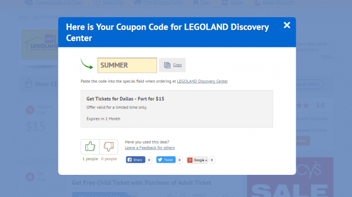 lego discount code