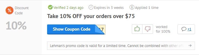 How to use a promo code at Lehman's