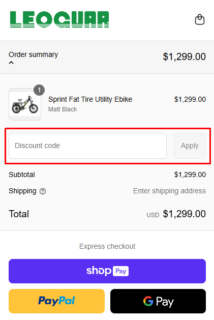 How to use Leoguar promo code