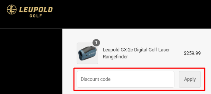 How to use Leupold Golf promo code
