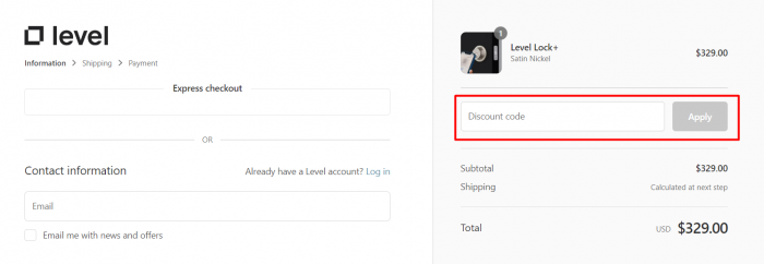 How to use Level promo code