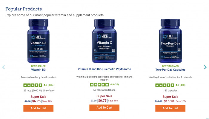 Life Extension range of products 