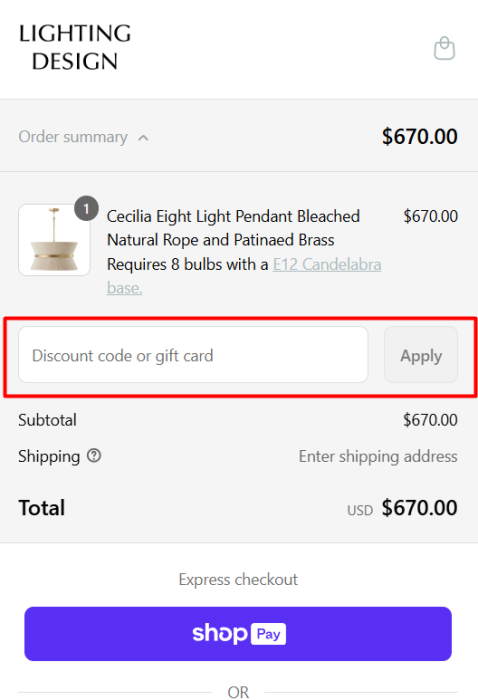 How to use Lighting Design promo code