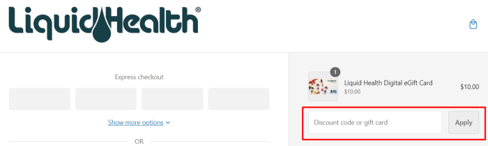 How to use LiquidHealth promo code