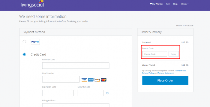 How to use a coupon code at Living Social