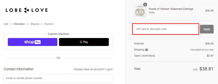 How to use Lobe Love promo code