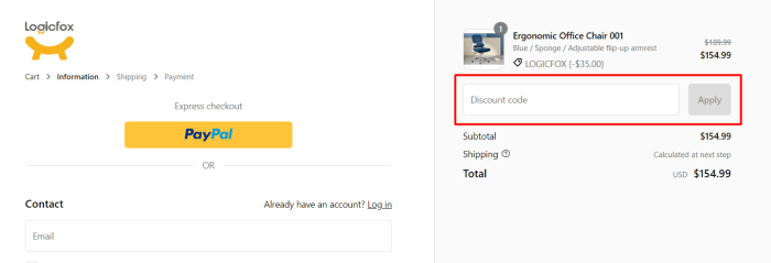 How to use Logicfox promo code