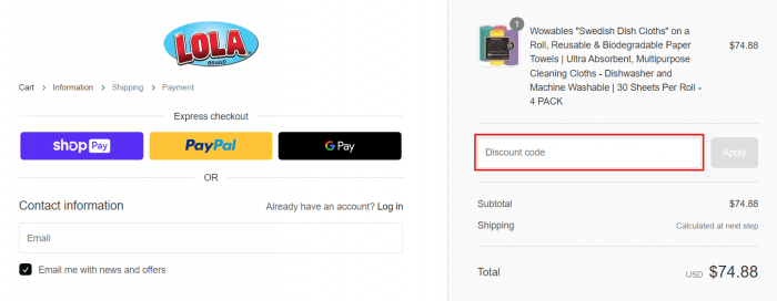 How to use LOLA promo code