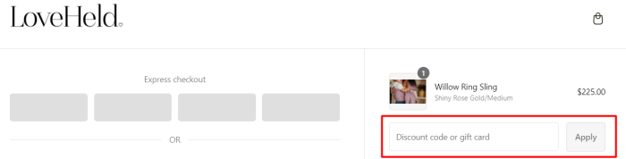How to use LoveHeld promo code