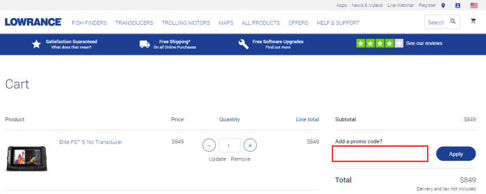 How to use Lowrance promo code
