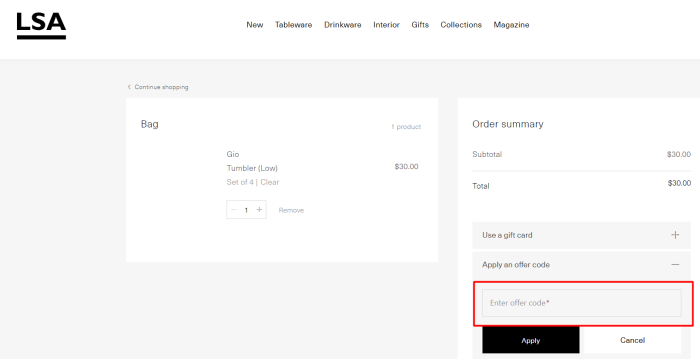 How to use LSA promo code