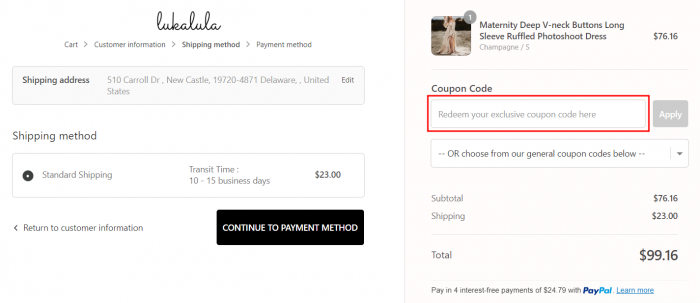 How to use Lukalula promo code