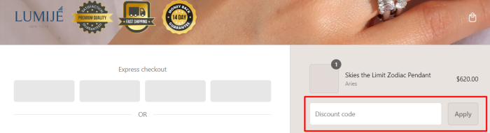 How to use Lumije promo code