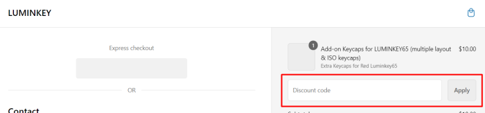How to use LUMINKEY promo code