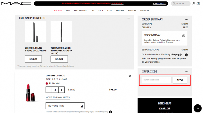 How to use MAC Cosmetics promo code