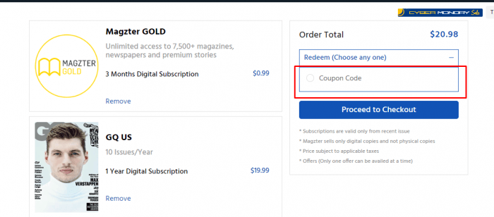How to use Magzter promo code