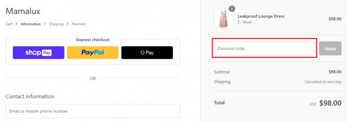 How to use Mamalux promo code