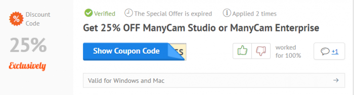 How to use a discount coupon at Manycam