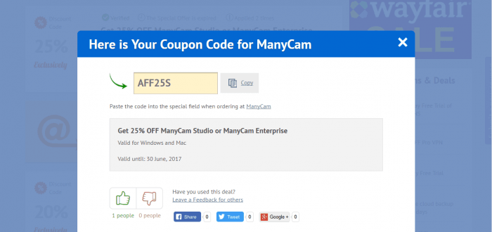 How to use a discount coupon at Manycam