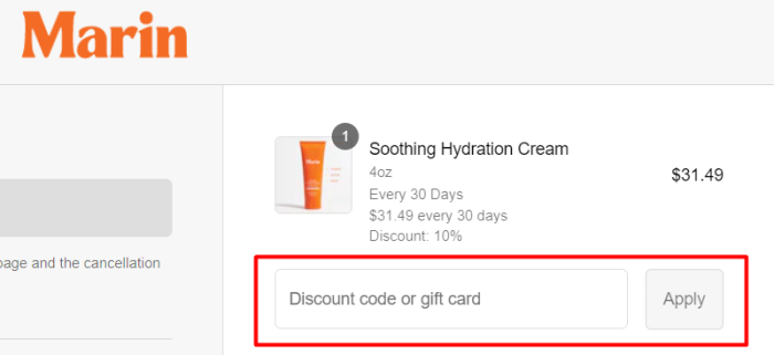How to use Marin promo code